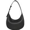 yeeplant Borsa a tracolla antifurto a mezzaluna da donna, tracolla regolabile, chiusura con cerniera, borsa hobo in pelle vegana nera