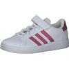 adidas Unisex - Bambini Grand Court Court Elastic Lace and Top Strap Shoes, Cloud White / Real Magenta / Cloud White, 28 EU