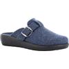 GRÜNLAND il benessere è naturale Grunland CI2961 BLU Ciabatte Pantofole da Donna Invernali in Feltro di Lana Rigenerata Suola Antiscivolo Sottopiede Re-Soft Morbido Fibbia Regolabile