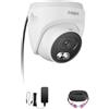 Anlapus C220 4K Telecamera Aggiuntiva da Esterno per DVR 8MP Cablata TVI | Telecamera con Registrazione Audio, Visione Notturna IR, IP66 Impermeabile, Alimentatore 12V e Cavo BNC