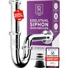 M. ROSENFELD HOME Sifone lavabo - sifone tubolare universale 1 1/4 per lavabo, sifone antiodore con tubo di scarico, set completo con guarnizioni e rosetta