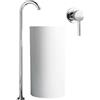 XDSMB Miscelatore Vasca da Bagno Freestanding Collo di Cigno a Pavimento Rubinetteria Bagno G1/2'',Cromo Placcato