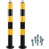 Azatemgo 2 pali di barriera nero-giallo, diametro 76 mm, altezza 750 mm, con occhiello, robusti e resistenti alle intemperie, ideali per parcheggi, garage e industria