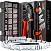 SOMELINE Set di Pinza Crimpatrice Connettore, 21 Tipi [0,03-0,34 mm²] Set Connettori da 1,0mm-2,0mm, Attrezzo Crimpare, Pinza Capicorda, per Connettori Molex, Connettori JST-XH, Connettori DP