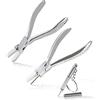 LEONTOOL Set di pinze per occhiali da vista a becco rotondo e piatto in nylon con mascella per occhiali da vista Pinze per telaio per occhiali da vista Strumento di riparazione ottico con cacciavite