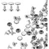 QUARKZMAN 100 Set Di Rivetti A Cappello Singolo 9mm Acciaio Al Carbonio Testa Tonda Borchiette Chiodi Tubolari Per Riparazioni Decorazioni Artigianato In Pelle, Argento