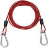 PATIKIL 2m Cavo Sicurezza Acciaio 1Pcs Cavo Flessibile Rosso Trasparente | Rivestito PVC, Catena Sicurezza, Con Gancetto A Scatto, Con Doppio Anello, Per Bici, Per Viaggi All'Aperto Bagaglio