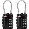 Diyife Lucchetto TSA， [Nuova Versione] [2 Pezzo] Diyife Lucchetto Valigia， Lucchetto TSA per Valigia USA，Lucchetto Combinazione 4 Cifre，Lucchetto Valigia USA per Viaggio Custodia， Valigie， Armadietto (Nero)