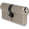 AMIG - Cilindro Serratura di Sicurezza per Porte in Legno - Misura 54 (27-27) mm - 5 Pini - Antiforo - Leva di 15 mm - Include 3 Chiavi in Ottone - Finitura Opaca