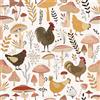 ReWallpaper Pellicola Adesiva per Mobili Fantasia Animali Carta Parati Funghi Campagna Carta Da Parati Bianca Cucina Lavabile 44.5CMx3M Rotolo Adesivo Muro Decorativo per Parete Armadio Cassetti
