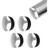 UFURMATE 4 cappucci terminali per corrimano in acciaio inox, 40 mm, rotondi per scale, corrimano in plastica, protezioni per corrimano (argento/nero)