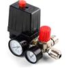 LIROPAU Regolatore di pressione, 220 V, compressore d'aria con 2 manometri | Interruttore a pressione, compressore d'aria, valvola di controllo, valvola di sicurezza, 120 psi, 3000 l/min