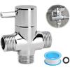 HENGBIRD G1/2 Valvola Deviatore Rubinetto per soffione doccia Ottone Massiccio valvola deviatore per doccetta e soffione fisso G1/2 20 mm di diametro 3 vie bagno universale di ricambio per sistema doccia