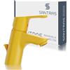 SANTRAS® Rubinetto per lavabo da bagno in giallo (RAL 1004, lucido) con asta di trazione, miscelatore monocomando/monocomando caldo/freddo per lavabo a 1 foro, rubinetto da bagno senza scarico