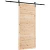vidaXL Porta scorrevole 90 x 208 cm Legno Massello di Pino Naturale