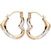 Old English Jewellers Orecchini a cerchio in oro giallo e bianco 9 kt, a forma di cuore