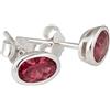 Lebensquelle Plus Orecchini in granato, con pietre sfaccettate, perle ovali, 6 x 4 mm