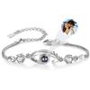 Jeweidea Jewieidea Bracciale Proiezione Foto Personalizzata Bracciale con foto Dentro con Ciondolo per Donna in Argento Oro rosa Gioielli di compleanno per moglie per mamma