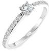 EDELIND Anello fidanzamento donna oro bianco 14k - solitario 0.1ct & 20 diamanti