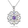 YAFEINI Collana in argento sterling 925 con chakra, collana con ciondolo in loto, yoga, gioielli, regali per le donne