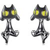 POPLYKE Orecchini a perno Axolotl, a forma di gatto, cane, rana, da donna, in argento Sterling 925, maiale, gatto, rana, ipoallergenici, volpe, bulldog francese, idea regalo di compleanno