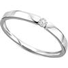 Orovi Anello Donna Solitario con Diamante taglio brillante Ct 0.05 in oro Bianco 9 kt 375 Anello
