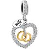 LSxAB Charm cuore I Love You Key to My Heart compatibile con braccialetti Pandora, Rame, Nessuna pietra preziosa
