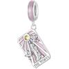 Teleye Carta dei Tarocchi - Il Fascino della Torre, Accessorio Braccialetto Fascino in Argento Sterling 925, Compatibile con Collana Braccialetto Pandora