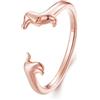 SOUTHPLUS Anelli Donna Argento 925, Anelli Cane/Gatti, Regolabile Donna, Elegante,Regolabile, Antiallergico, Anello di Fidanzamento, Amicizia, Regalo per Ragazza Madre (Cane Bassotto Rosa)