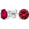 Bling Jewelry Orecchini Con Perno In Cz Aaa Con Taglio Brillante Di Zirconia Cubica Rotonda Rossa Da 1 Carato Per Donna .925 Argento Simulato Rubino