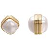 vogem Orecchini magnetici da donna placcati oro con perle magnetiche senza fori per le orecchie, Perla simulata, Perla sintetica, Rettangolare, TCE1676A1-DE