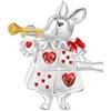 GNOCE Le Avventure di Alice nel Paese Delle Meraviglie Coniglio Bianco Charm, S925 Charms in Argento Sterling per Donne Ragazze Moglie Figlia, San Valentino, Festa Della Mamma Gioielli Regalo