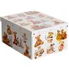 Lavatelli Scatola in cartone con coperchio, per armadio, organizer per vestiti e biancheria, per cambio stagione o per confezione regalo, Grande, Peluches 39x50x24 cm