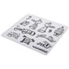 Rayher Clear Stamps Set timbri trasparenti in silicone, tavoletta 102,5x97mm, 12 motivi invernali e natalizi, amici renne, per scrapbooking e decoro, biglietti d'auguri e pacchi regalo, 50253000