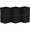 Household Essentials 86-1 - Set di 6 contenitori pieghevoli in tessuto, con manico a ribalta, colore: nero
