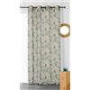 Linder Tenda con motivi vegetali, foglie di tendenza, stampa verde su fondo beige/tortora, 150 x 260 cm