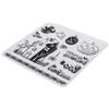Rayher Clear Stamps Set timbri trasparenti in silicone, tavoletta 102,5x97mm, 13 motivi Halloween, per scrapbooking e decoro, lavori con carta, biglietti d'auguri e pacchi regalo, 50252000