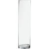 DRW Vaso da tavolo in vetro a forma di cilindro in trasparente 10 x 10 x 40 cm