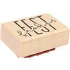 Rayher timbro "Frohes Fest gomma su supporto in legno, 4x6cm, per decoro regali fai da te, biglietti d'auguri, etichette, decorazioni natalizie, 29227000