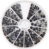 Rayher Set Di Brillantini Decorativi Termoadesivi Con Strass Hotfix, 580 Pz., Dimensioni 2-5 Mm, Cristallo Di Rocca, Contenitore Con Scomparti, Tessuti Abbigliamento Scarpe