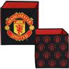 Manchester United Scatole portaoggetti con licenza ufficiale del Manchester United FC | Set da 2 cubi portaoggetti pieghevoli | Articoli da calcio | Perfette per organizzare la cameretta dei bambini, la sala giochi