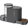 Gardner Pet Distributore 2 in 1 Cibo e Acqua Gatti 3L*2, Grigio Scuro Non Elettrico, Ciotola Estraibile a Cassetto in Acciaio Inox 304, Dispenser Crocchette a Gravità, Senza BPA