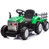 Trattore Elettrico per Bambini 12V con Rimorchio Verde