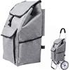 Ulawellor Borsa di Ricambio per Carrello della Spesa in Tessuto Oxford 1 Pezzo Grigio | Misura 55 x 31 x 23 cm, Sostituisce Borse Usurate, Articoli Raccolti, per Supermercato Mercato Uscite