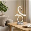 Arcadia Lampada da Comodino LED - Luce Notturna Dimmerabile Bianco Freddo, Naturale e Caldo - Design Moderno 3200 Lumen - Abat-jour per Camera da Letto, Scrivania e Salotto - 38 x 23 cm (1 x Argento)