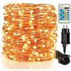 Moobibear Catena Luminosa Stringa Luci - Moobibear 30M 300 LED Fata lucida a fili di rame, Impermeabile IP65 per Casa, Festive, Natale ed Bar Decorazioni( Bianco caldo )