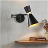 B·LED BARCELONA LED BARCELONA LED Applique da Parete con Braccio Articolato e Oro E27 | Stile Nordico Moderno Industriale e Classico | Lampada da Parete Orientabile per Camera da Letto, Soggiorno e Lettura Nero
