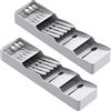 Lifewit Portaposate da Cassetto, Vassoio Porta Posate per cucina, Portaposate in Plastica per Cucchiai, Forchette e Coltelli, Organizer posate, Grigio, Profondità 38cm, 2 Pezzi