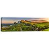 LuxHomeDecor Quadro Panorama Montagne Tramonto 100x30 cm Stampa su Tela con Telaio in Legno Arredamento Arte Arredo Moderno