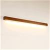 GRAWIT Lampada da parete a LED in legno color noce Lampada da parete a strisce lunghe Creativo dimmerabile Paralume in acrilico Specchio Applique da parete anteriore Soggiorno Sfondo Lampada da parete Camera